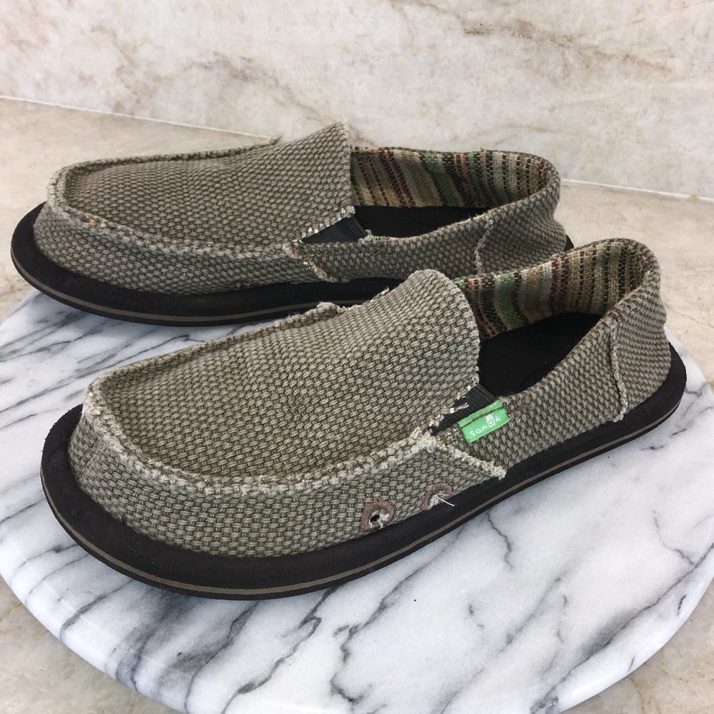 Sanuk Kids Slippers in Olive Green